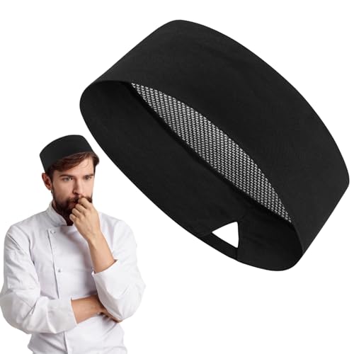 Violotoris Sombrero de chef, sombrero de chef para hombre, lavable, reutilizable, ajustable de llevar, protección del cabello, para cocineros, servidores, limpiadores, panaderos, ver fotos, S/M