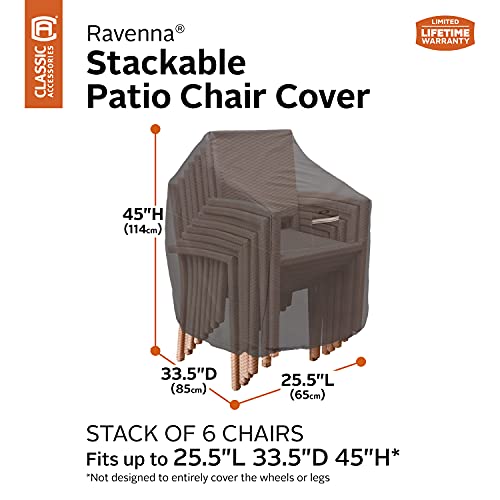 Classic Accessories Ravenna Water-Resistant 25.5 Inch Stackable Patio Chair Cover, Outdoor Chair Covers #TOP2