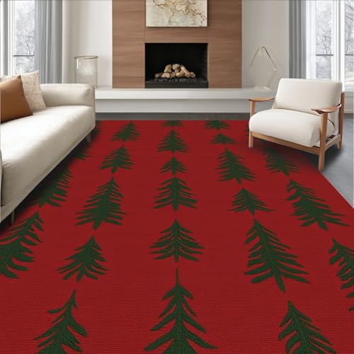 ODIKA Flatwoven High Traffic Area Rug 4x6, Cabin Log Patterned,