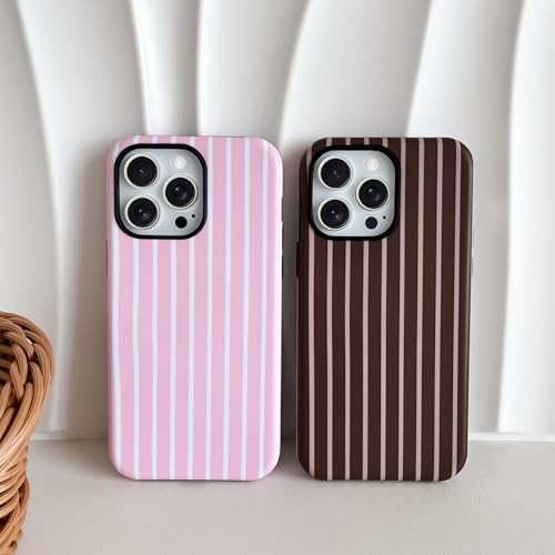 Coque iPhone 14 Pro MagSafe antichoc et fine en TPU marron à rayures - 7