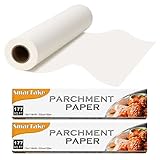 SMARTAKE 2-Pack Parchment Paper Roll, 13 in x 164 ft, 354 Sq.Ft Baking Paper with Metal Cutter,...