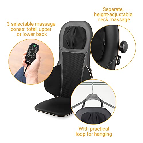 medisana MC 825 Shiatsu Massageauflage für Rücken und Nacken,Massagesitzauflage mit Akupressur,Nackenmassage,Wärmefunktion,3 Intensitäten, Rotlichtfunktion,mit Fernbedienung,Schwarz,1 Stück (1er Pack) - Image 7