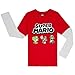 Produktbild Super Mario Tshirt Kinder, Baumwolle Langarm Shirt Jungen mit Mario und Luigi, Rot und Blau Teenager und Kinder T-Shirt, Super Mario Geschenke für Kinder (Rot/Grau, 5-6 Jahre)