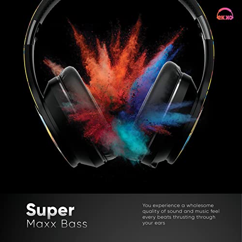Image of Ekko Skull Alter EGO H02 - Wireless Headphones with Noise Cancellation Upto 15H Playback, On Ear Headphones with Mic, Max Bass, Twin Connect, Siri & Google Assistant Activate (Yellow)