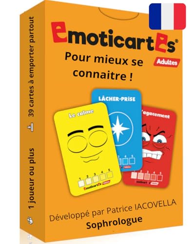 Emoticartes Adultes - Le Jeu de Cartes émotions pour Le développement Personnel - Retrouver Confiance en soi - Gérer Les émotions – Emotions Adulte – Team Building – Gestion RH - Jeu des Emotions