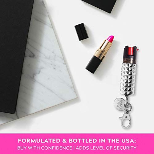 BLINGSTING Pepper Spray - Professional Grade, Maximum Strength with 1.4 Major Capsaicinoids & 12ft Effective Range - Silver, 1 Count