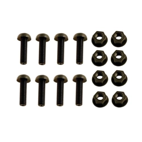 Image of BEK-FIX 8 Black Plastic Number Plate Screws & 8 Black Nuts Bolts Fixings Fittings Fixers