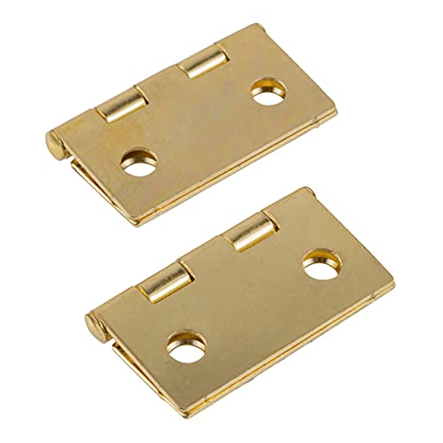 1-1/2" X 1-1/2" Bright Brass Butt Hinges | Pack Of 2 | Cabinet Door Or Box Hinges | H11-H537Bbp112 (1) #TOP2