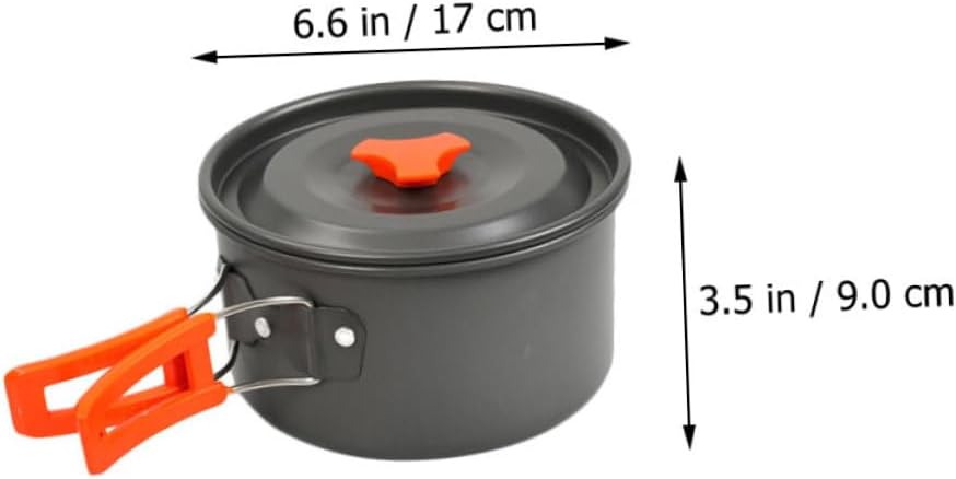 Mipcase Portable Outdoor Camping Cooking Pot Set Lightweight Aluminium Alloy Cookware Kettle for 2-3 People for Hiking Picnics and Camping Activities