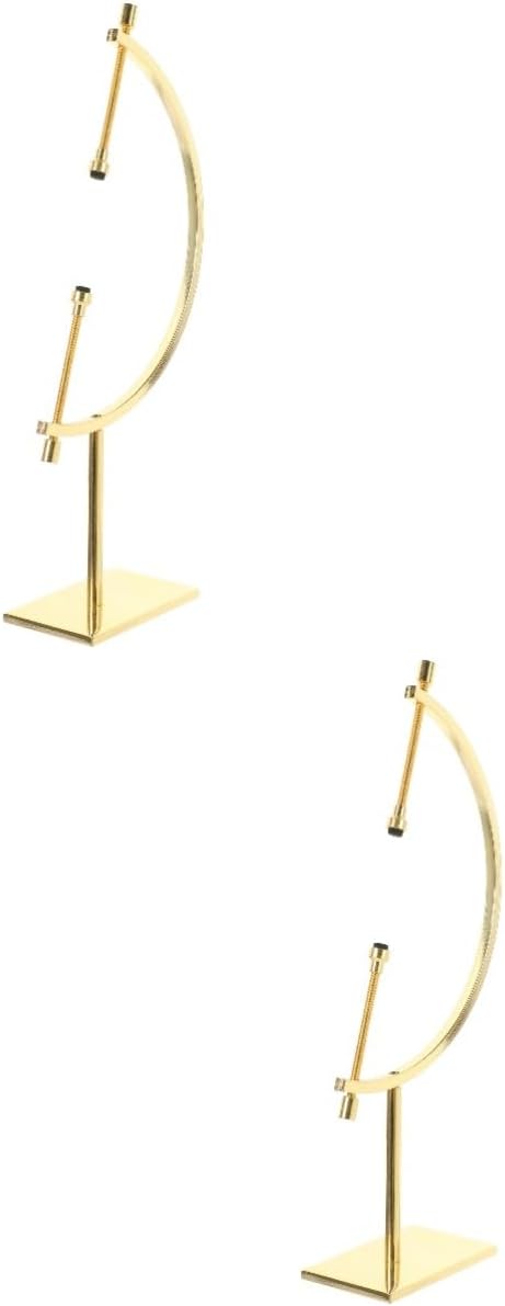 2pcs Adjustable Metal Sphere Holder Stand Caliper Type Crystal Display Holder for Home Decor Stylish and Stable Design for Gems Ornaments and Collectibles