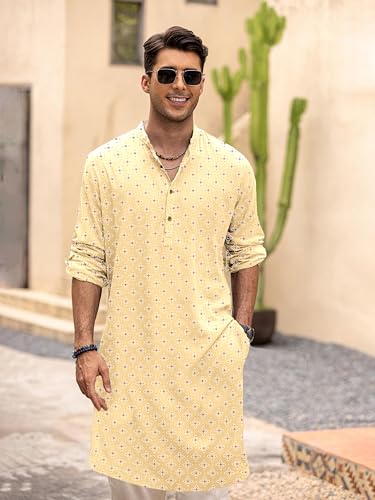 Image of BE ACTIVE Cotton Kurta for Men | Traditional and Classy Design | Indian Kurta | Full Sleeve Kurta