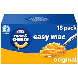 Kraft Easy Mac Original Mac &amp; Cheese Macaroni and Cheese Dinner Microwavable Dinner, 18 ct Packets