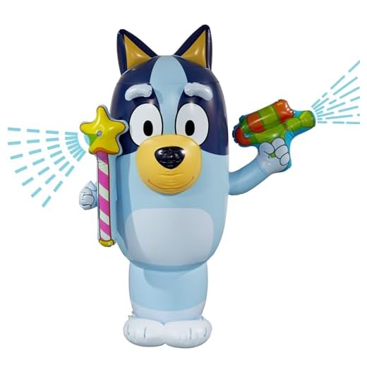 BLUEY Sprinkler for Kids, 48” Inflatable Water Sprinkler Toy for Summer Outdoor Fun, Lawn Sprinkler Toy and Bluey Party Decoration for Kids