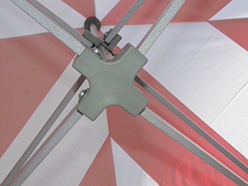 Impact Canopy 8' x 8' Pop-Up Canopy Tent, Carnival Tent Kit with Powder-Coated Steel Frame, Sidewall, and Half Walls, Red/White Stripe