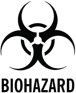 Biohazard Sticker - Decal - Die Cut - Toxic - Black 9.89" x 12.00"
