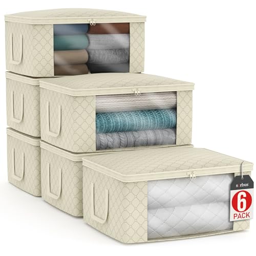 Sorbus Medium Clothes Storage Bags - Foldable Blanket Storage Bins