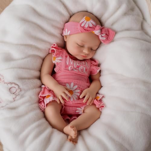 BABESIDE 16 Inch Full Silicone Reborn Baby Doll Girl, Realistic Newborn