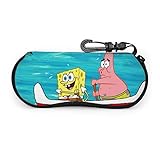 OPO-T Brillenetui mit Cartoon-Spongebob-Motiv, ultraweich, leicht, Neopren, Reißverschluss, Brillenetui zum Aufhängen
