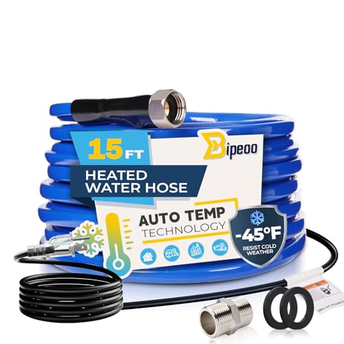 15FT 30FT 50FT 75FT 100FT Heated Water Hose for Rv,Heated Water Hose Antifreeze to -45°F,Great Rv Accessories for Campers,Livestock,Agriculture,Lead and BPA Free