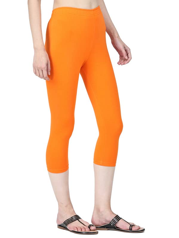 Image of Robinbosky Premium Stretchable Cotton Capri Legging for Women | Suitable for Formal wear & Casual wear | High-End Elastic Makes. The Leggings Squat Proof and Durable for Travel, Yoga, & Workout.