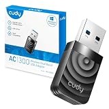 Cudy AC 1300 Mbps WiFi Adapter USB 3.0 na PC, USB WiFi Wireless Adapter, 5Ghz /2.4Ghz, USB 3.0, kompatybilny z Windows Vista /7/8/8.1/10, Mac OS, Linux, czarny