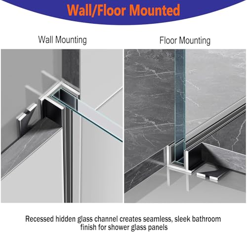 Panneau fixe à profil en F profond de haute précision pour verre de 8mm - 6