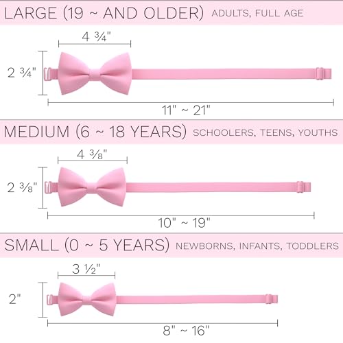 Image of Bow Tie House Mens Bowties Pre-tied Shape Clip on Bowtie Solid Men Formal Wear for kids, baby boys, toddler any age bow ties