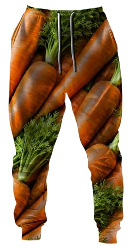 JBWomen Carrot Harvest Fresh Joggers Sweatpants Sweat Pants Men Women Unisex Relaxed Farm Garden Casual Lounge Outfit, XL