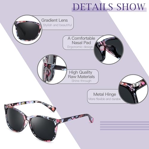 Square Polarized Sunglasses for Women - Womens Classic Style UV400 Protection Lens Sun Glasses4