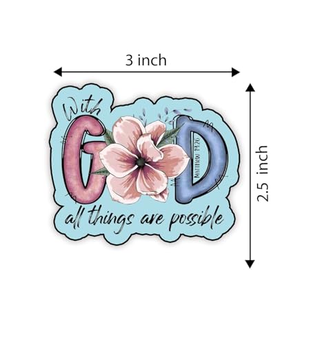 Image of Gift Me Bazar with God All Thing are Possible Fridge Magnet for Refrigerator Door Decor Stickers | Home, Kitchen and Office Decoration | Pooja Room Decor Items