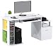 Produktbild SixBros. Büroschreibtisch, praktischer Schreibtisch mit viel Platz für Ordner, Drucker und Monitor, Computerschreibtisch, weiß S-202C/732