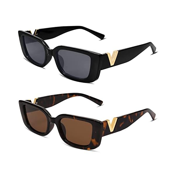Allarallvr Rectangle Sunglasses for Women 90s Retro Trendy Y2K Classical Vintage Square Shades AR82037