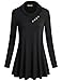 Tunics for Women,Miusey Long Sleeve Cowl Neck Shirt To Wear with Leggings Loose Fit Casual Flowy Top Black X-Large