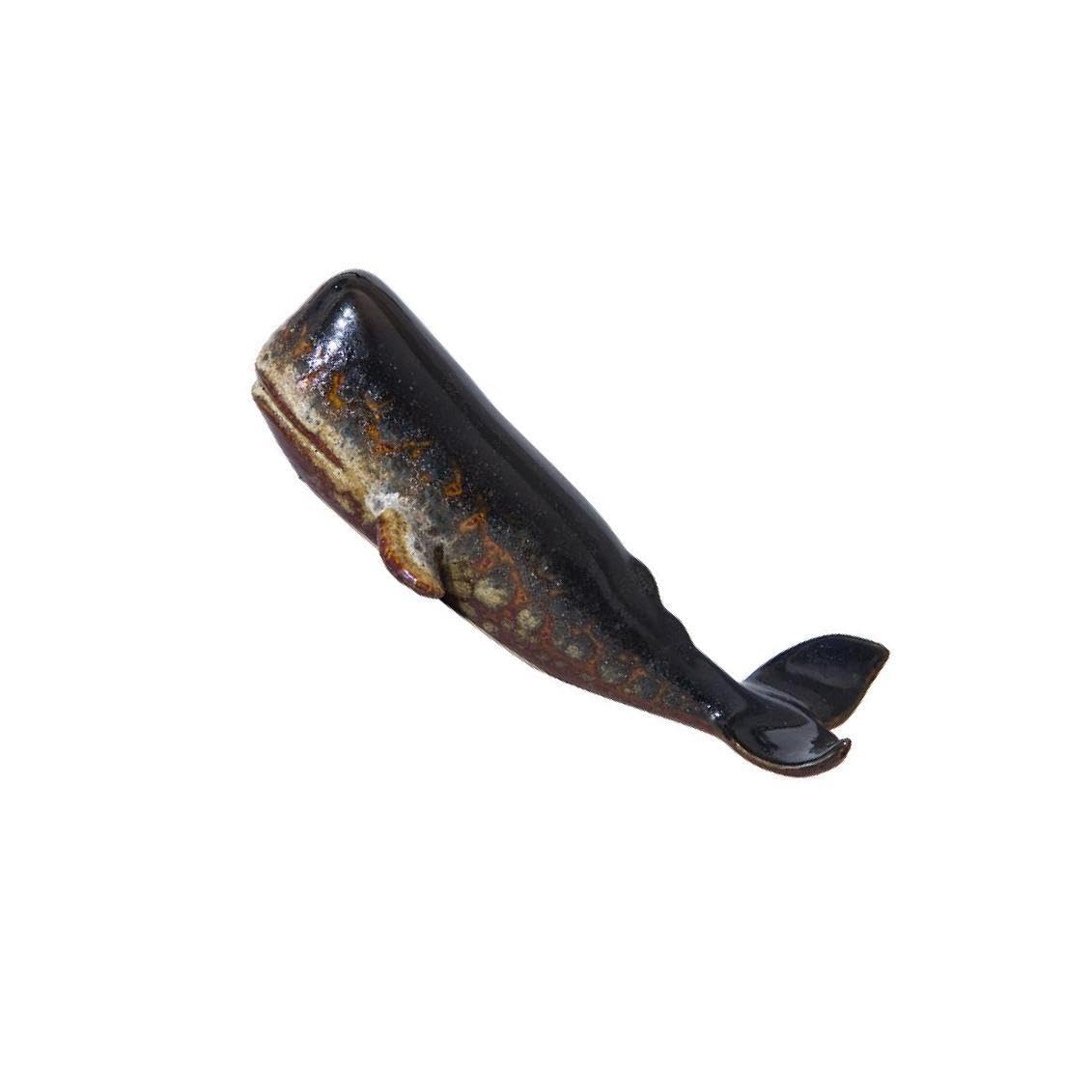 TWISAXC Unique Animal Desktop Statue Whales Figurine Showcase for Creative Gift Memory Maker Adds Whimsical Hand Blown Ceramic Whales Figurine Model Showcase