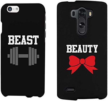 365 Printing Beauty and Beast Black Matching Couple Phone Cases Christmas Gifts