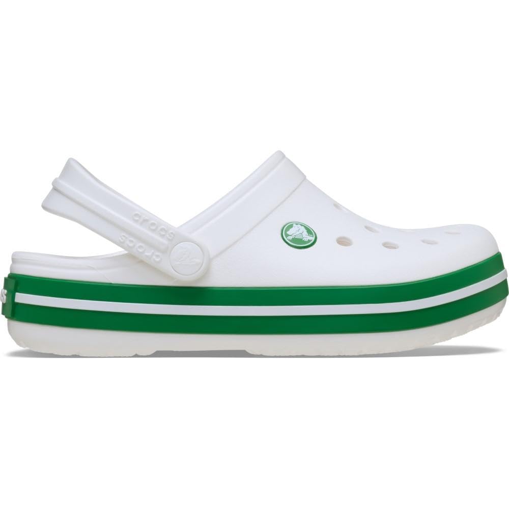 Crocs Unisex Kid's Crocband Clog T, White Green Ivy, 4 UK Child