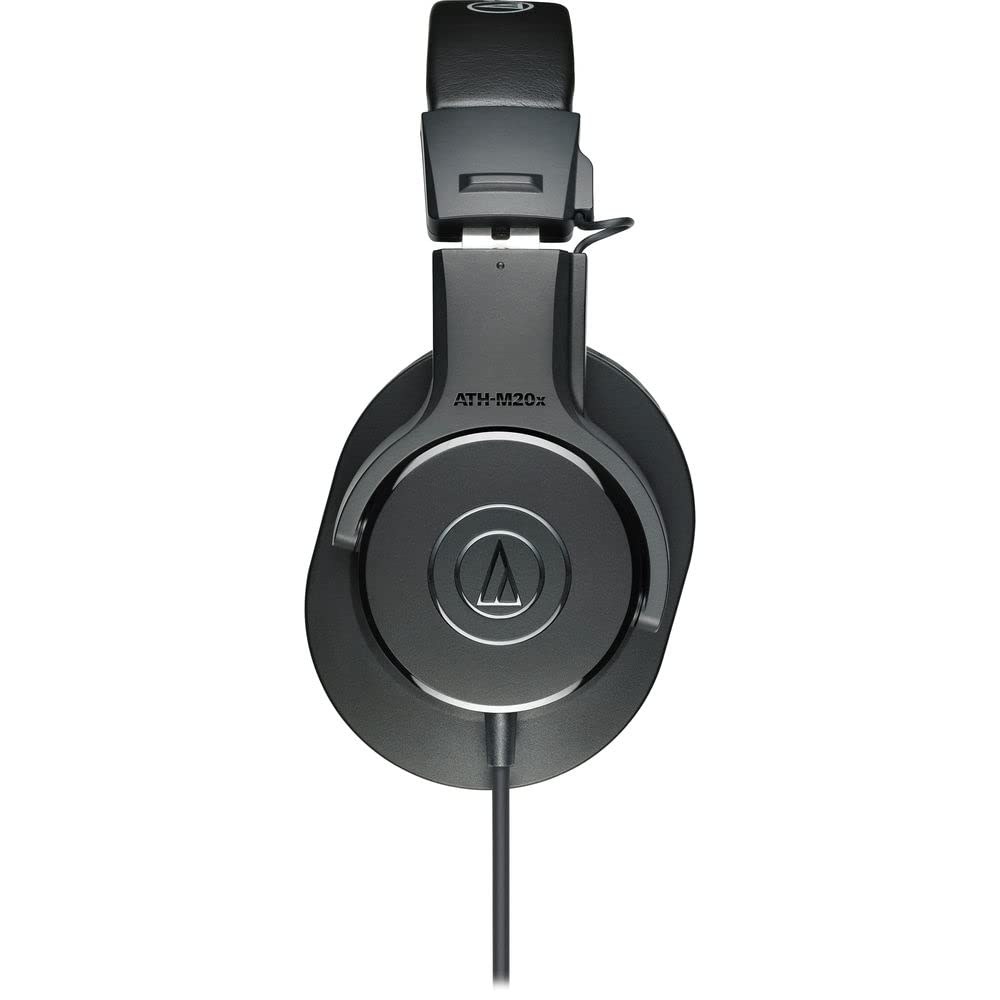 Audio-Technica ATH-M20x Closed-Back Monitor Headphones Bundle with Auray Headphones Holder and Headphone Case 2