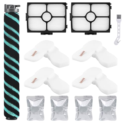 Image of 12 Pack HZ4002 Brush Roller Filter Replacement Part for Shark PowerDetect Ultra-Light Upright HZ4000 HZ4002 HZ4001 Vacuum, 1 Brushroll 2 Filters 4 Foam Filters 4 odor neutralizer 1 Cleaning Brush