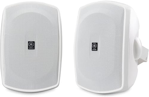 Yamaha NS-AW390 All Weather Indoor/Outdoor 6.5-inch 2-Way Speakers includes Wall/Ceiling Mounts - Pair (White) by Yamaha - Used condition - US$144.01