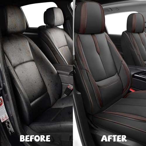 Image of Seat Covers for Chevy Silverado 1500 2007-2026 (Black&Coffee,Front Set)