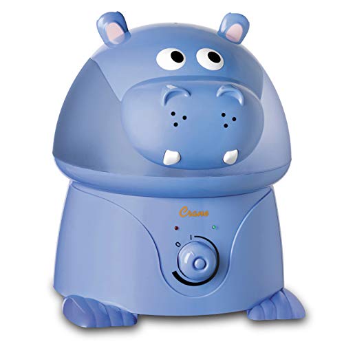 Crane Adorables Ultrasonic Humidifiers For Bedroom And Baby Nursery, 1 Gallon Cool Mist Air Humidifier For Large Room Or Kid's Room, Humidifier Filters Optional, Hippo #TOP1