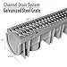 Source 1 Drainage Trench & Driveway Channel Drain with Galvanized Steel Grate - 3 Pack