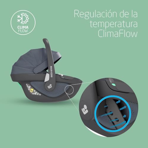 Miniatura 4 de Maxi-Cosi Pebble 360, Silla Coche Bebe I-Size, Silla Coche 360 Recien Nacido Con Giro De 360 Grados, 0-15 Meses 40-83 Cm , Climaflow, Arnés De Apertura Y Cierre Fácil, G-Cell, Essential Graphite