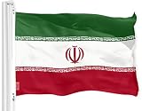 G128 Iran Iranian Flag | 3x5 Ft | LiteWeave Pro Series Printed 150D Polyester | Country Flag, Indoor/Outdoor, Vibrant Colors, Brass Grommets, Thicker and More Durable Than 100D 75D Polyester
