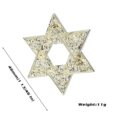 Image of Sparkle Crystal Star of David Brooch Pin Rhinestone Star Bouquet Brooch Pin Lapel Pins Spiritual Brooch Badge