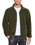 Picture of COOFANDY Mens Lightweight Fleece Jacket Full Zipper Windproof Fleece Jackets Zip Up Coat Army Green Small