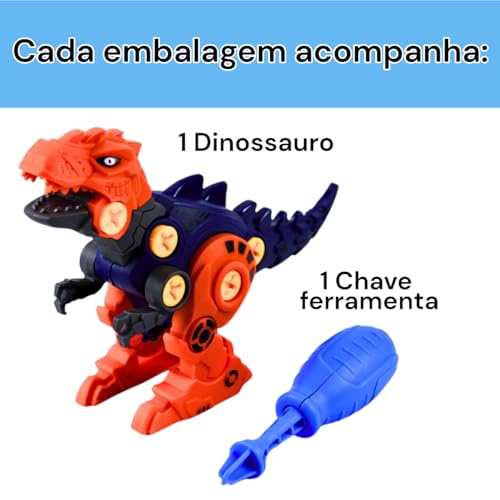 Dinossauro Brinquedo Dino Monta E Desmonta Com Ferramenta
