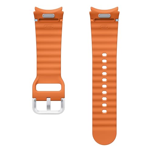 Image of SAMSUNG Galaxy Watch 7, 6, 5, 4 Series Sport Band, Rubber, Smartwatch Replacement Strap for Men and Women, One Click Attachment, Small /Medium, ET-SNL30SOEGUJ, Orange
