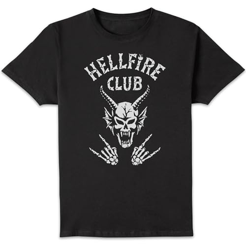 Official Stranger Things Hellfire Skull T-Shirt Mens Black - M
