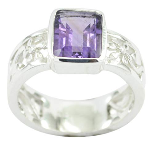 Bague pourpre naturelle en argent 925 élégante et raffinée pour femme
